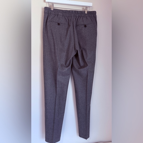 NWOT BANANA REPUBLIC GRAY VITALE B FLANNEL 120’s 💯WOOL DRAW -STRING PANTS GRAY M - Picture 2 of 6